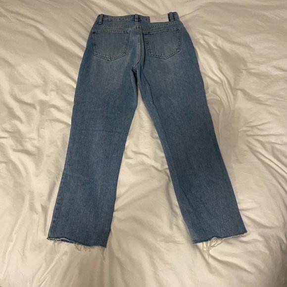 Zara High-Rise Straight-Leg Jeans Blue - Picture 7 of 8